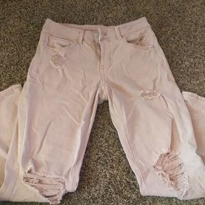 AEO pink tomgirl/skinny jeans sz 4